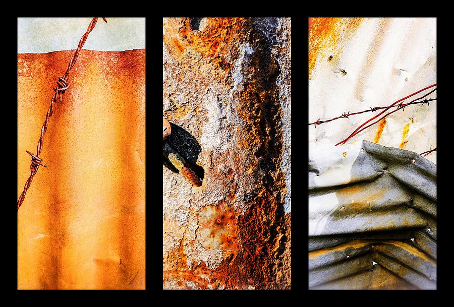 Corrugated Iron Triptych #10 Photograph by Lexa Harpell