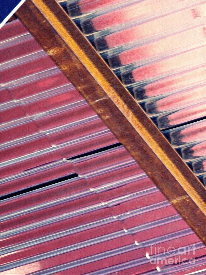 Abstract Photograph - Corrugated Metal Abstract 2 by Sarah Loft