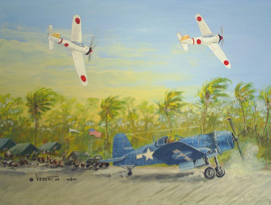 Corsair Airplane Painting - Corsair at the Ready by Dennis D Vebert