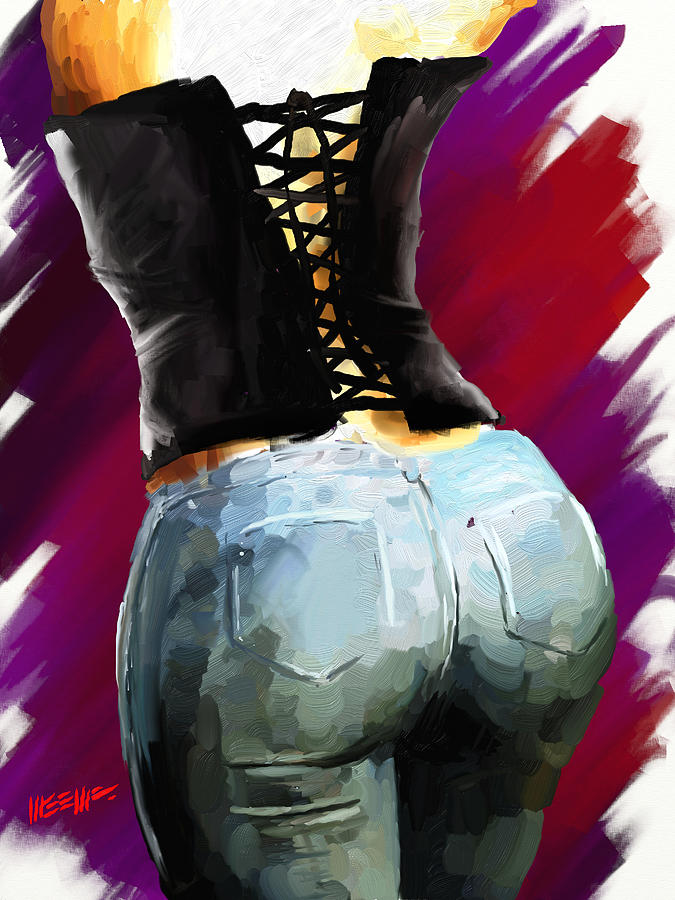Corset Painting - Corset and Jeans by Dillan Weems Corset Painting - Corset and Jeans by Dillan Weems