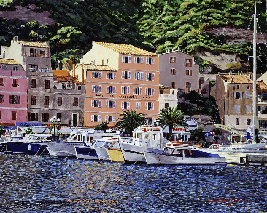 Corsica Boats Painting by David Lloyd Glover