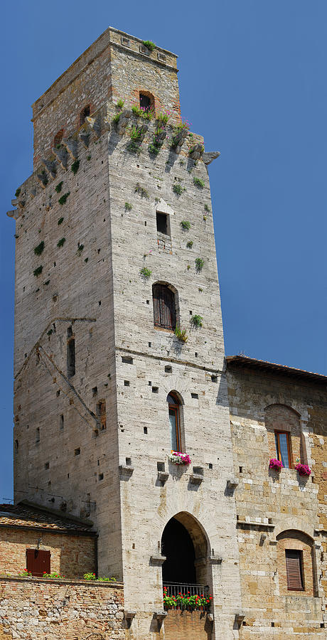 Cortesi Palace And The Devils Tower In Piazza Della Cisterna San Photograph By Reimar Gaertner