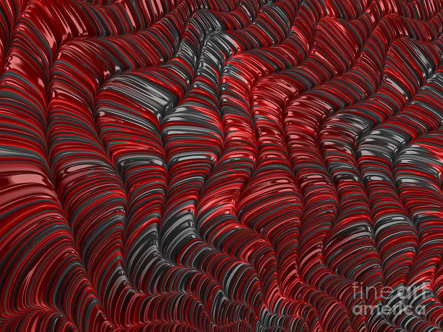 Abstract Digital Art - Cortex in Red by John Edwards