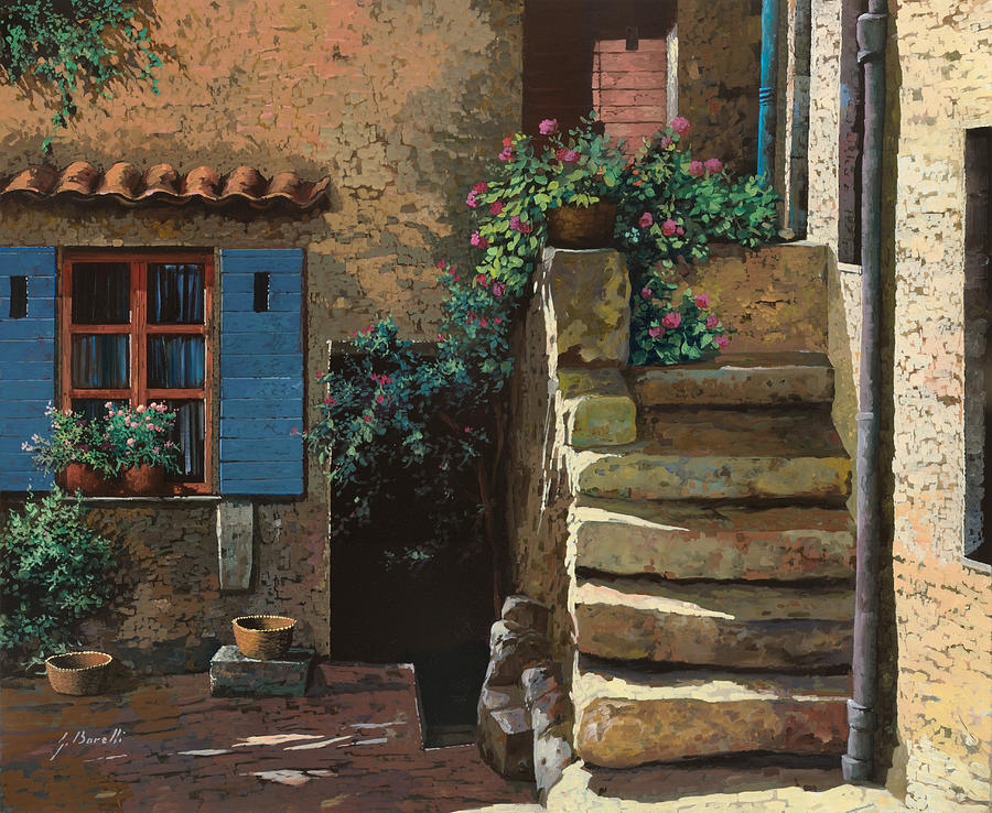 Courtyard Painting - Cortile Interno by Guido Borelli