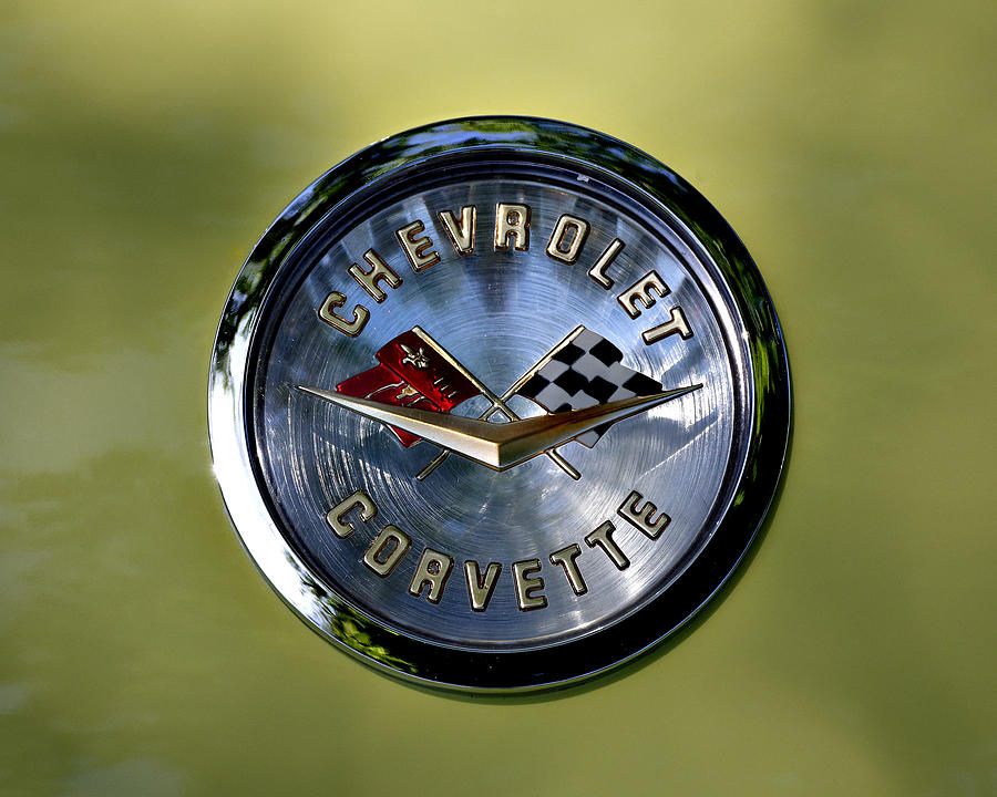 Corvette Badge -- 1958 Chevrolet Corvette at the Golden State Classic Car Show, Paso Robles CA Photograph by Darin Volpe