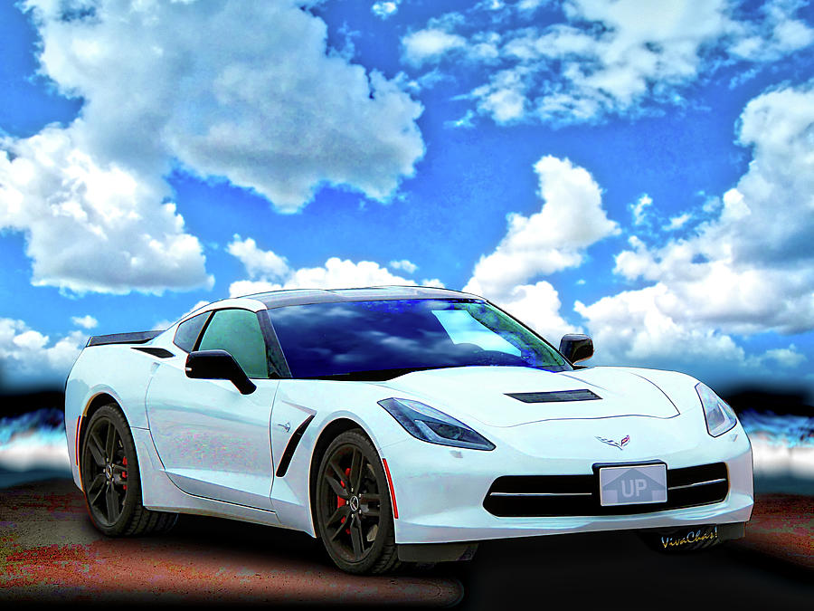 Corvette C-7 Day at the Beach Photograph by Chas Sinklier