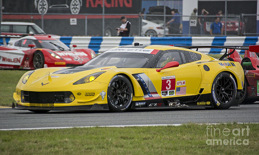 Car Photograph - Corvette C7-R GTLM at Rolex 24 by Tad Gage