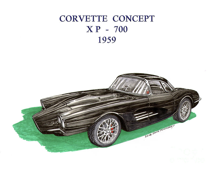 Concept Car Mixed Media - Corvette Concept XP 700 by Jack Pumphrey