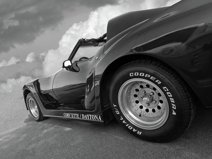 Corvette Daytona in Black and White Photograph by Gill Billington