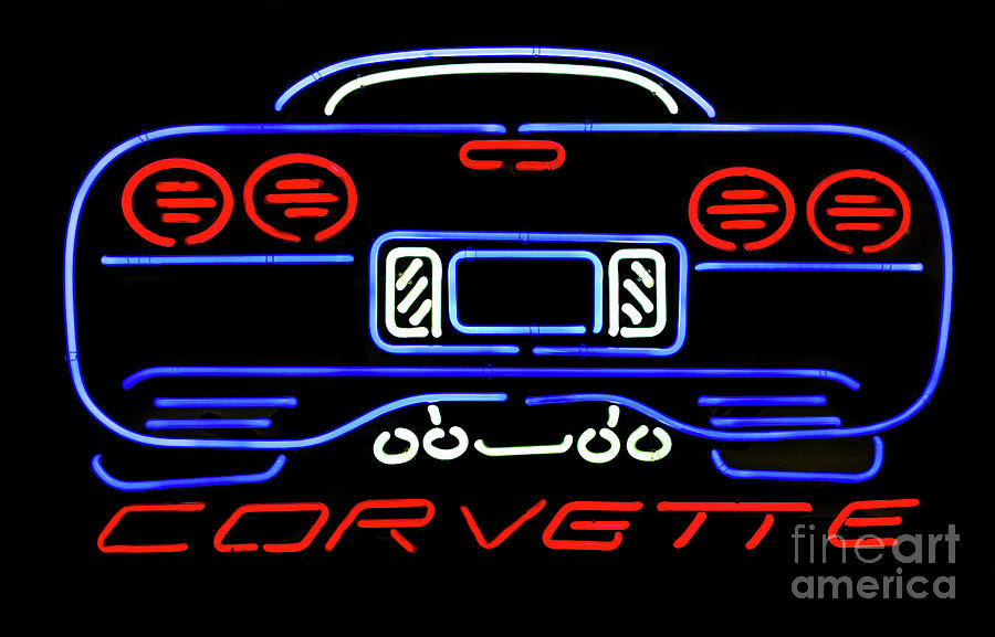 Corvette Neon Sign Photograph by M G Whittingham