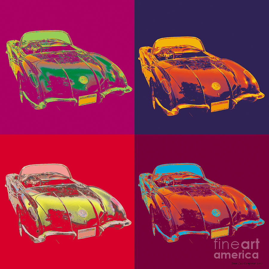 Corvette Pop Art Digital Art by Jean luc Comperat