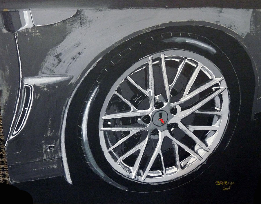 Corvette Wheel Painting by Richard Le Page