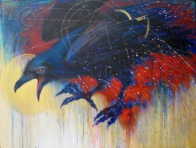 Raven Painting - Corvus Major by Roberta Smith Raven Painting - Corvus Major by Roberta Smith