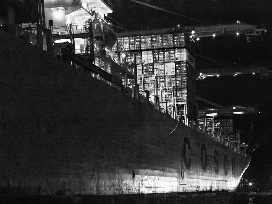 Cosco Night bw Photograph by Denise Dube