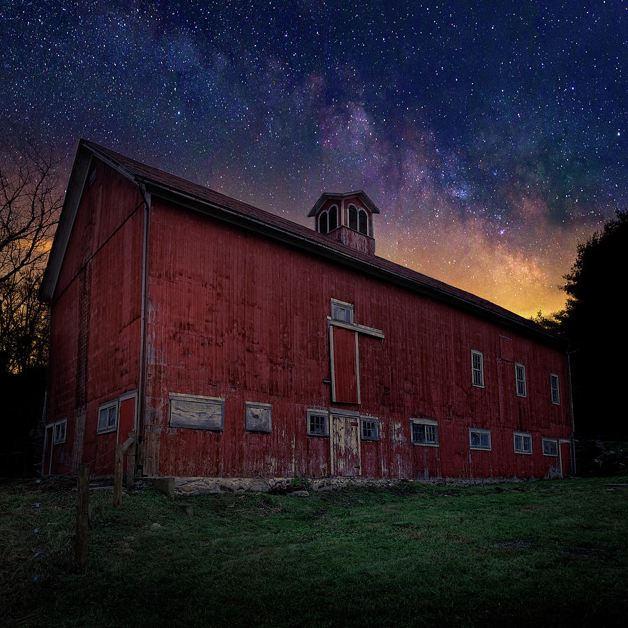 Cosmic Barn Square Photograph by Bill Wakeley