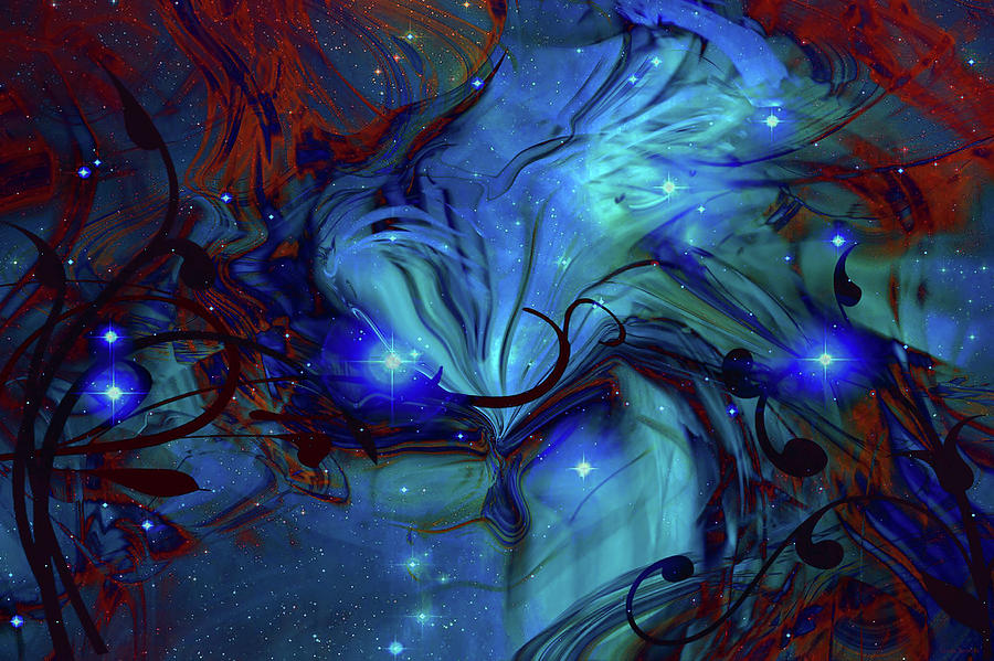 Cosmic Blue Digital Art by Linda Sannuti