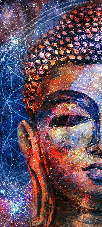 Cosmic Buddha half Digital Art by Adobe