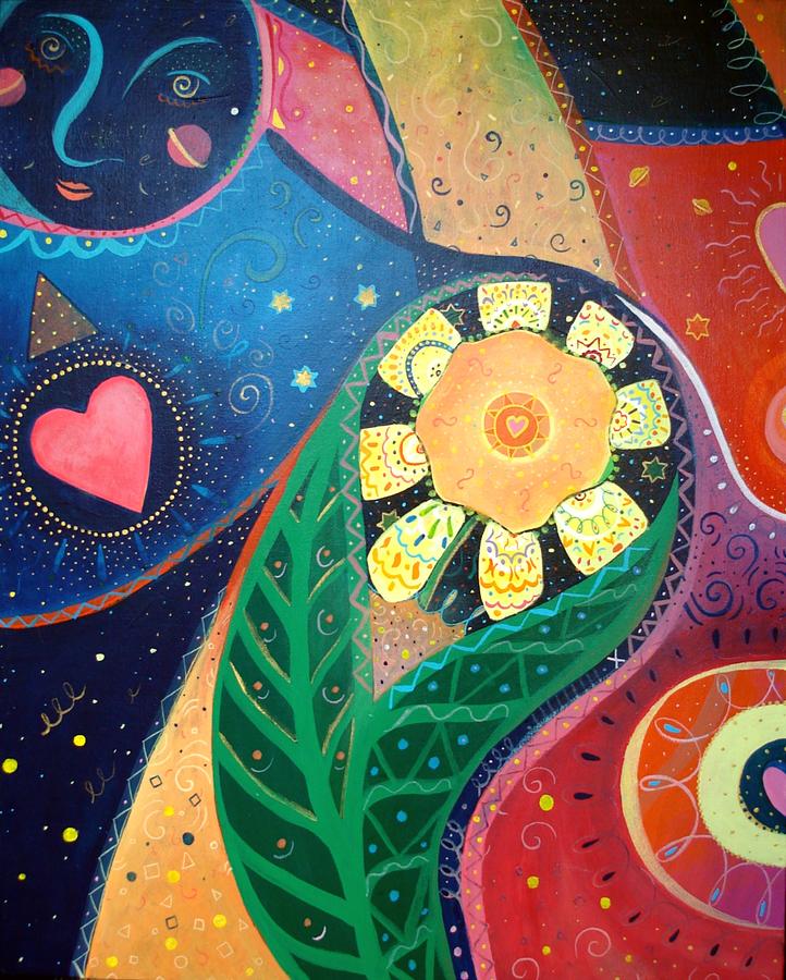 Yin And Yang Painting - Cosmic Carnival II aka Duality by Helena Tiainen