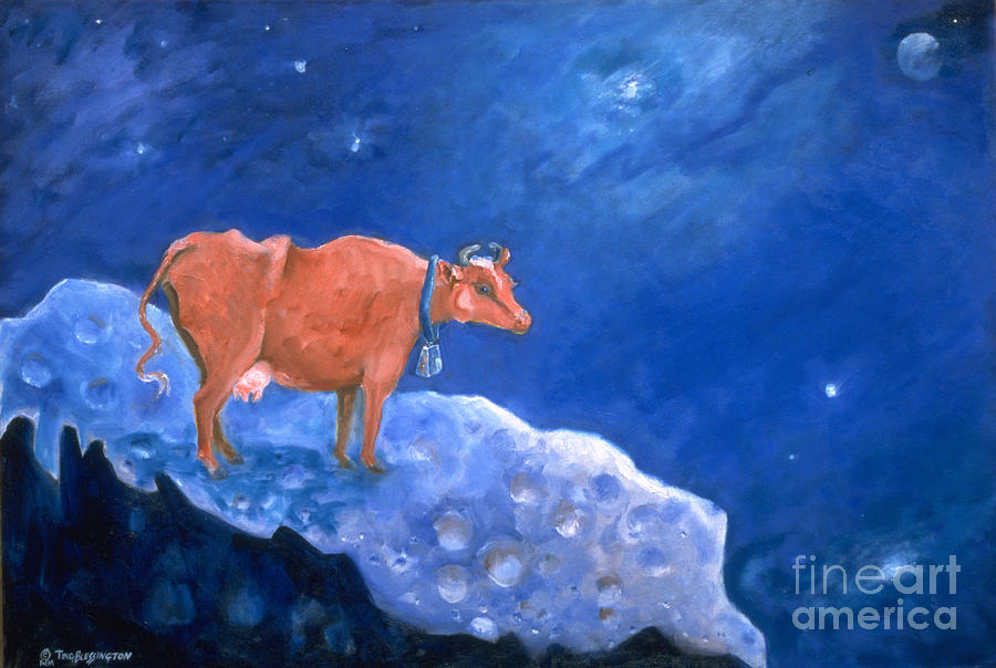Cosmic Cow Painting by Doris Blessington