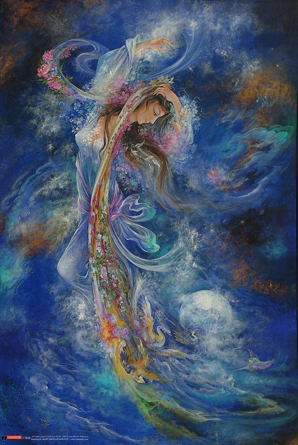 Mahmoud Farshchian Painting - Cosmic Dance  by Salma