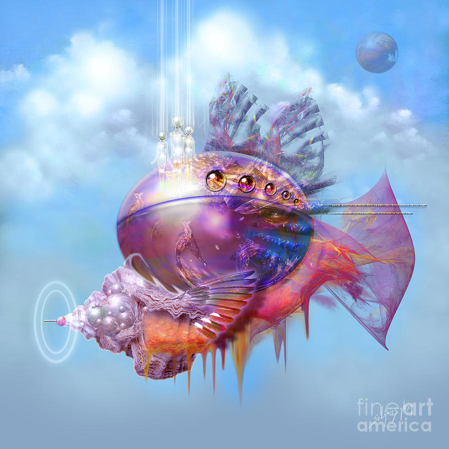 Cosmic Fish Spaceship Digital Art by Alexa Szlavics