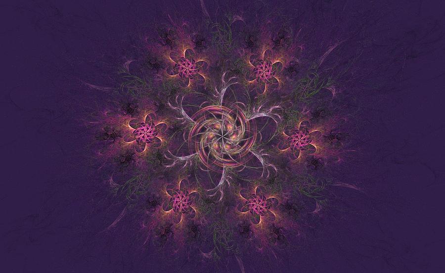 Cosmic Floral Wreath Digital Art by Angie Tirado