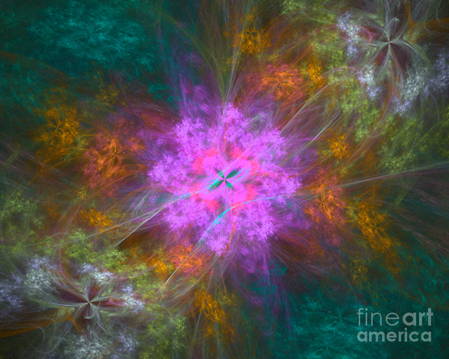 Cosmic Flower Garden Digital Art