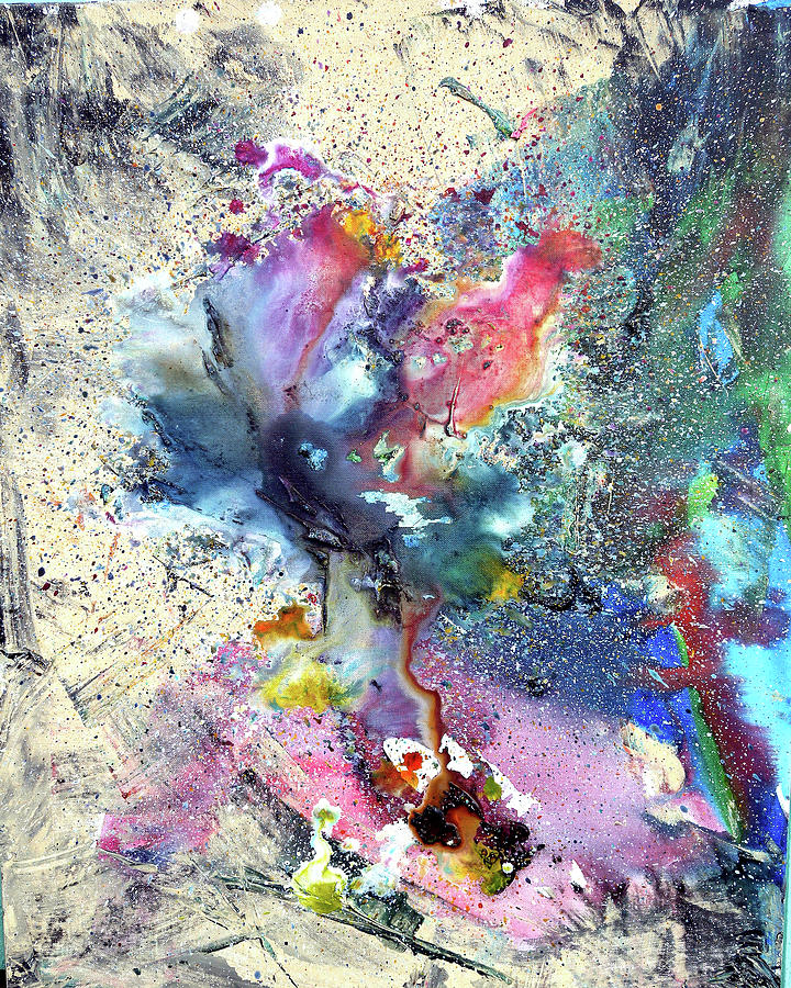 Cosmic Flower Painting by Lisa Lipsett