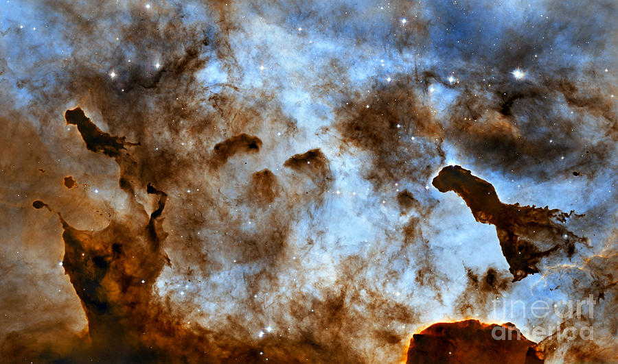 Cosmic Ice Sculptures Dust Pillars in the Carina Nebula Photograph by Vintage Collectables