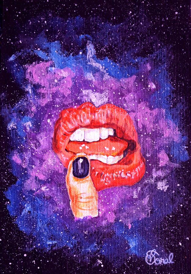 Cosmic lips Painting by Sonal Poghat - Fine Art America