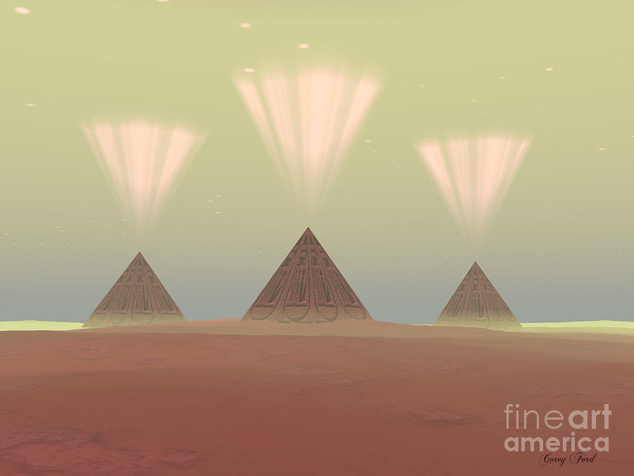 Cosmic Pyramids Painting by Corey Ford