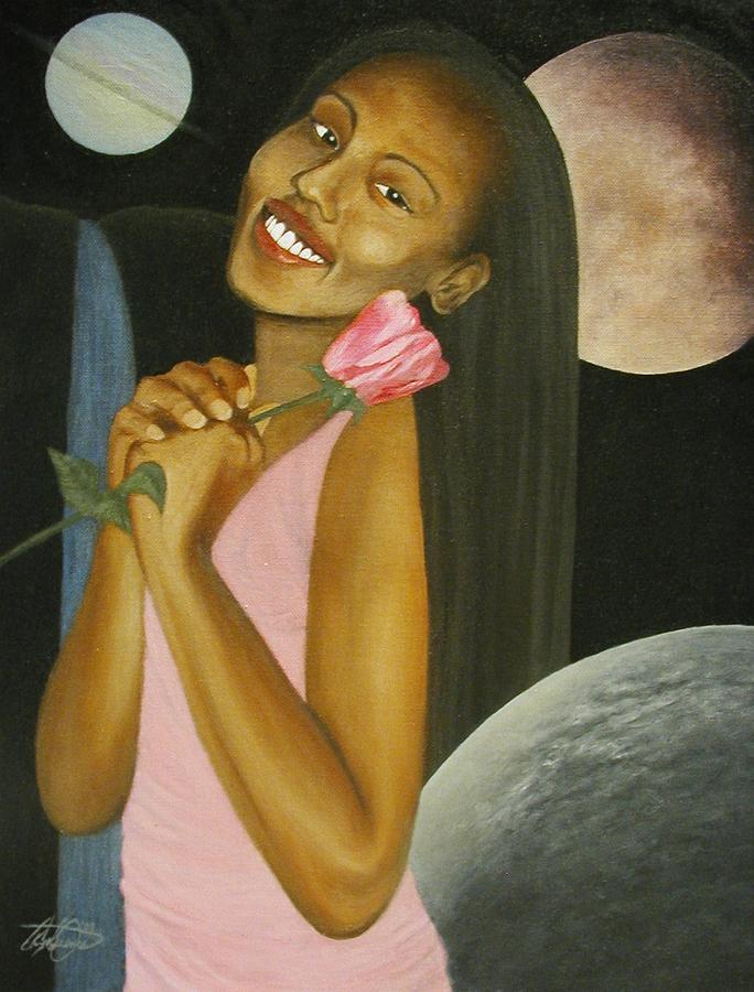 Portrait Painting - Cosmic Queen Courtney by Angelo Thomas