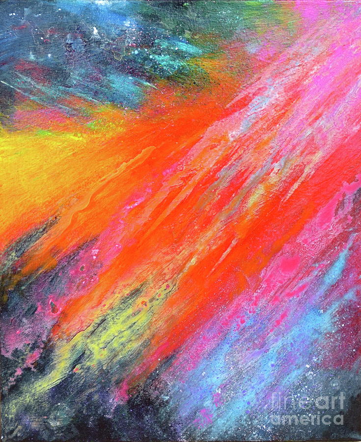 Cosmic Soiree de Colores - Abstract Painting Painting by Robert Birkenes