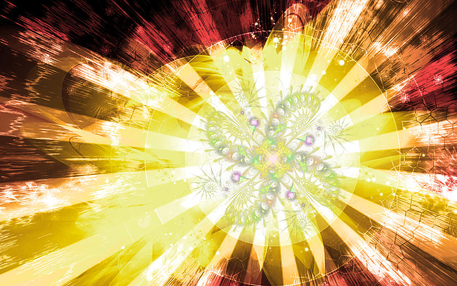 Cosmic Solar Flower Fern Flare 2 Digital Art by Shawn Dall