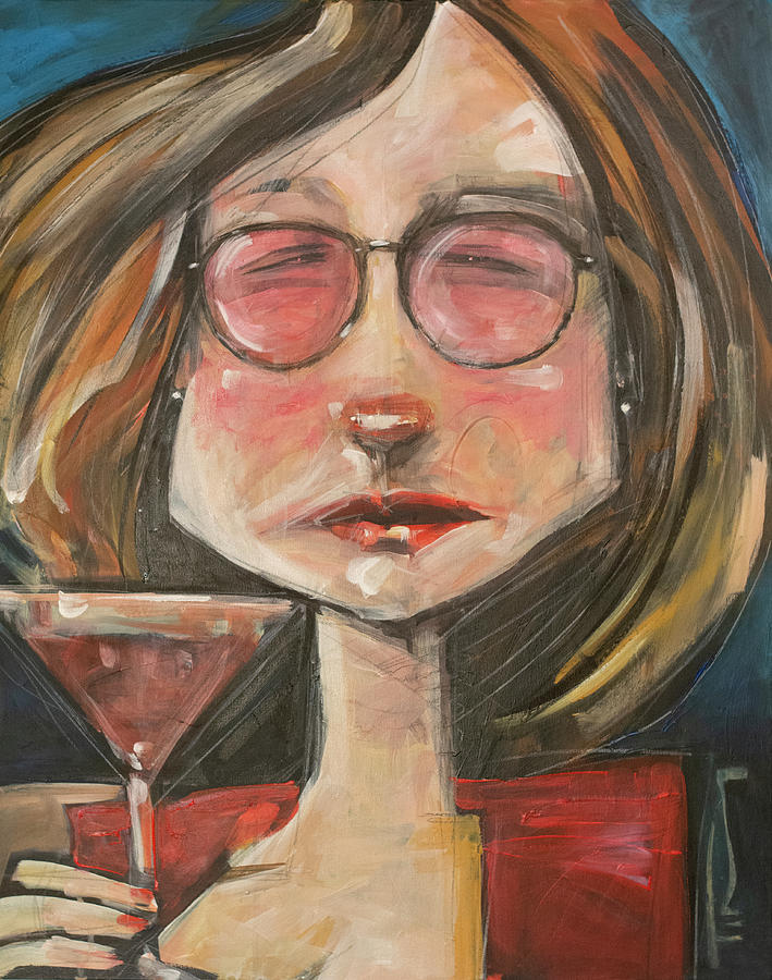 Impressionism Painting - Cosmo With Rose-colored Glasses by Tim Nyberg