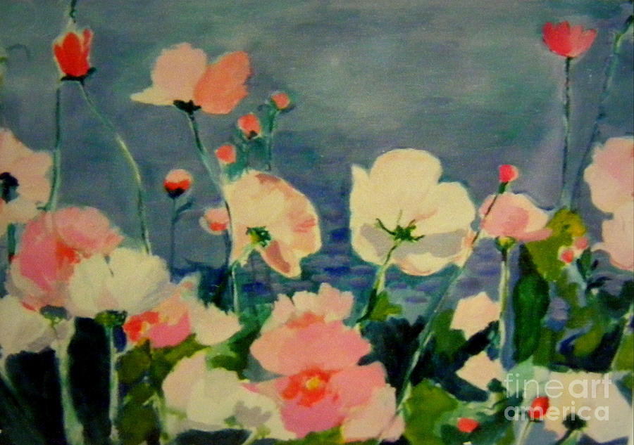 Cosmos Closer Painting by Nancy Kane Chapman