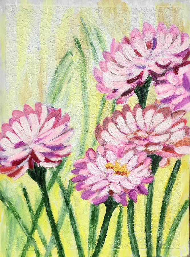 Cosmos flower Painting by Rakesh Thapar - Fine Art America