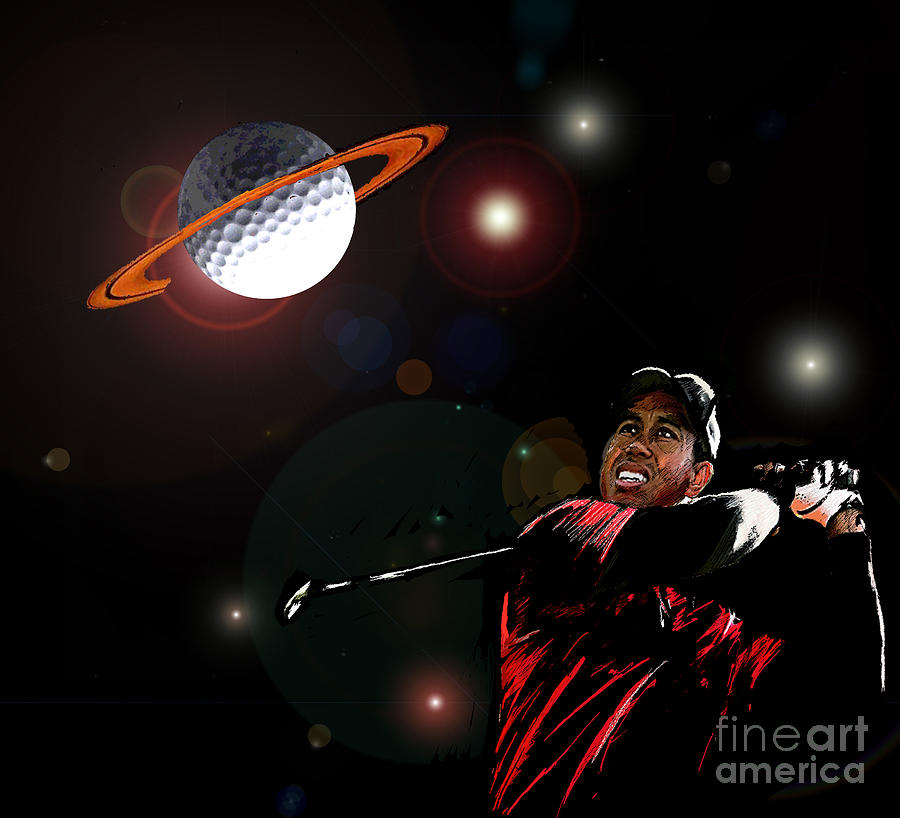Cosmos Golf Painting by Miki De Goodaboom