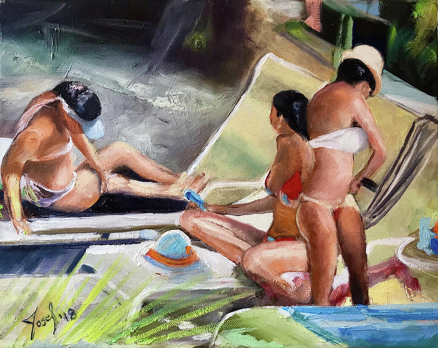 Costa Rican Sunbathing Painting by Josef Kelly