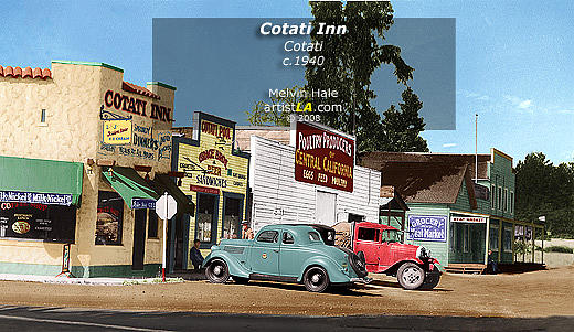 Vintage Painting - Cotati Inn c1940 by Melvin Hale
