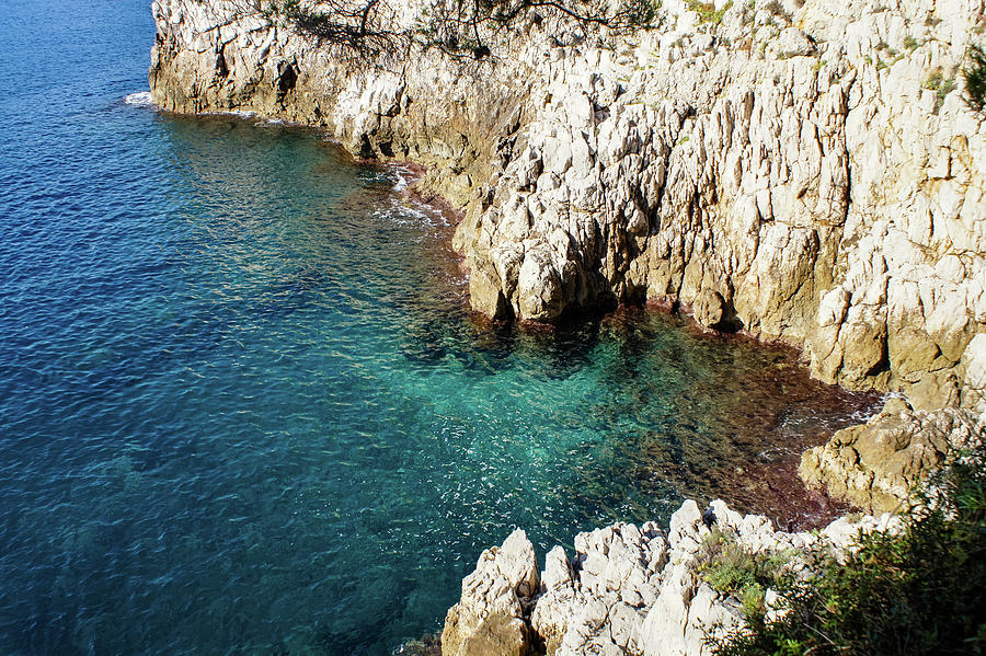 Cote D Azur - Silky Mediterranean Cove in the Sunshine Photograph by Georgia Mizuleva