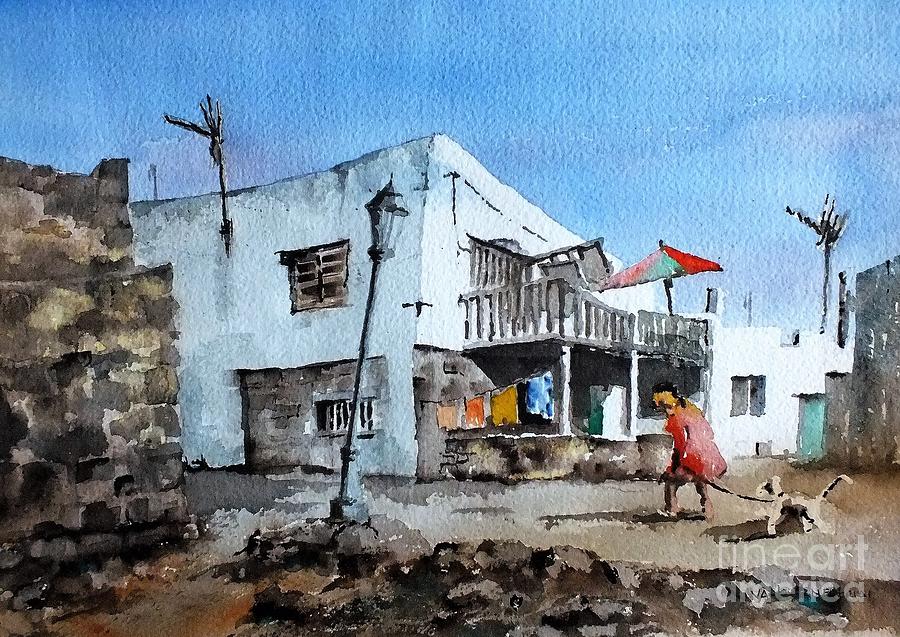 F 903 Cotillo, Forteventura, Spain Painting by Val Byrne