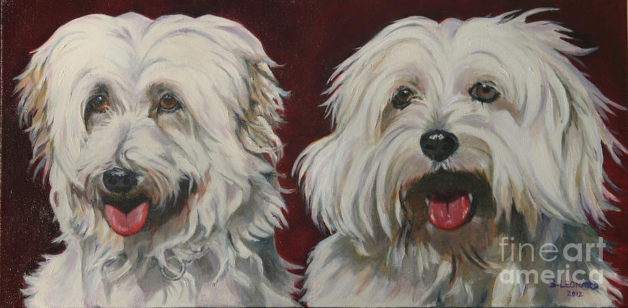 Dog Painting - Coton de Tulears by Suzanne Leonard
