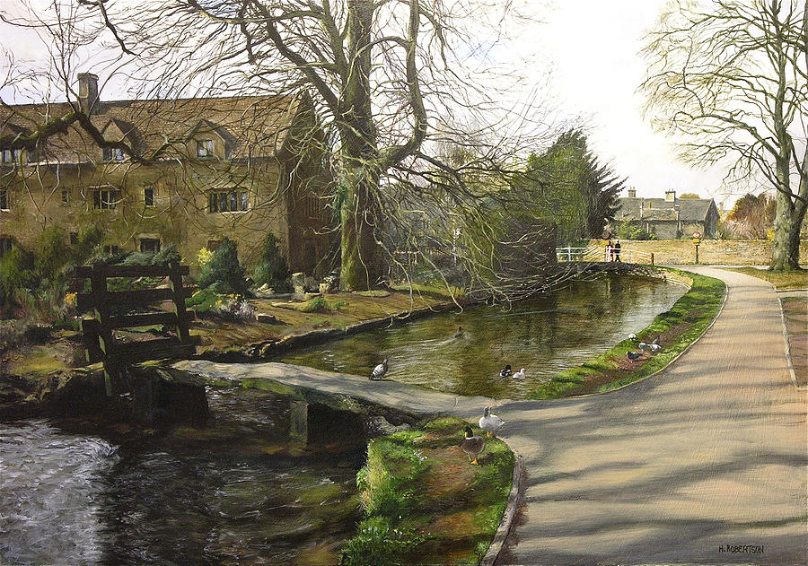 Cotswolds scene. Painting by Harry Robertson