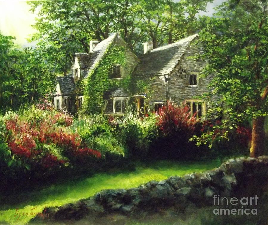 Flower Painting - Cotswolds Scene III by Lizzy Forrester