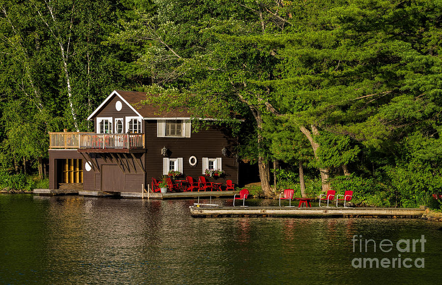 Cottage and Boathouse  Photograph by Les Palenik
