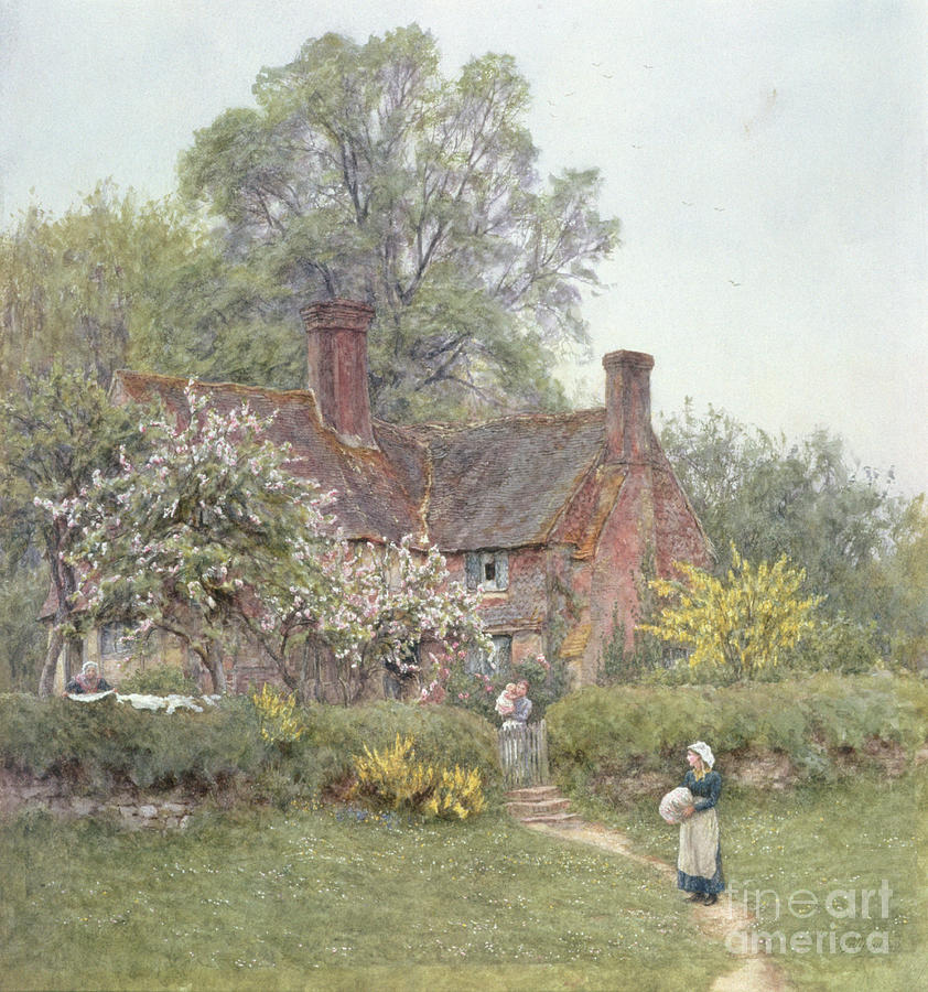 Cottage Painting - Cottage at Chiddingfold by Helen Allingham