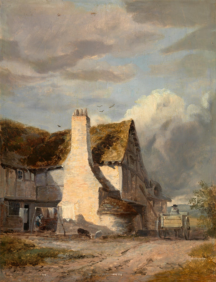Cottage by a Country Lane  Painting by Augustus Wall Callcott