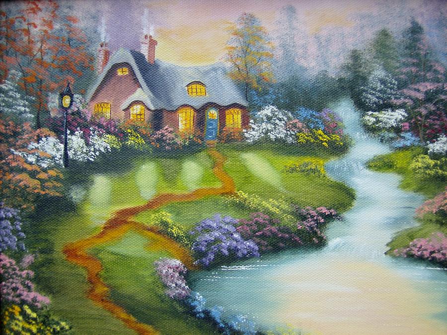 Cottage Painting by Debra Campbell