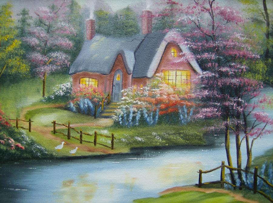 Cottage Farm Painting by Debra Campbell